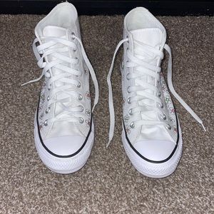 Neon flower high top converse never worn